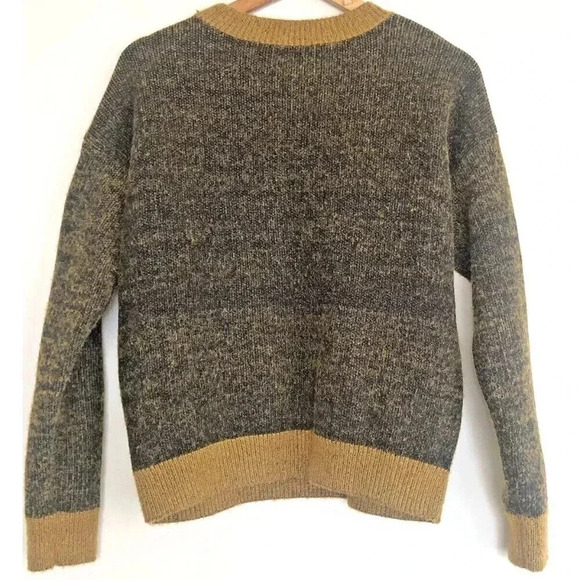 Urban Outfitter Leopard Crewneck Pullover ANIMAL Sweater Sz S Brown - Picture 2 of 6